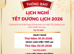  THÔNG BÁO LỊCH NGHỈ TẾT DƯƠNG LỊCH 2026 – KOKODA 